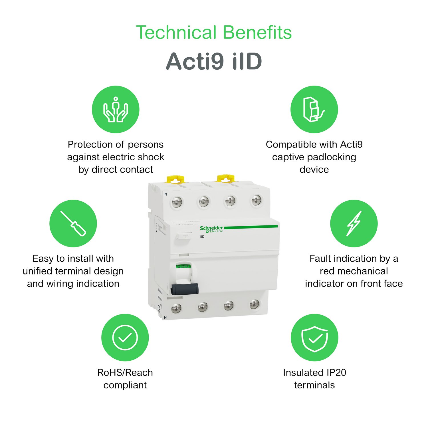 A9R51491 - INTERRUPTOR DIFERENCIAL ACTI9 RCCB ILD 4P 100A TIPO AC