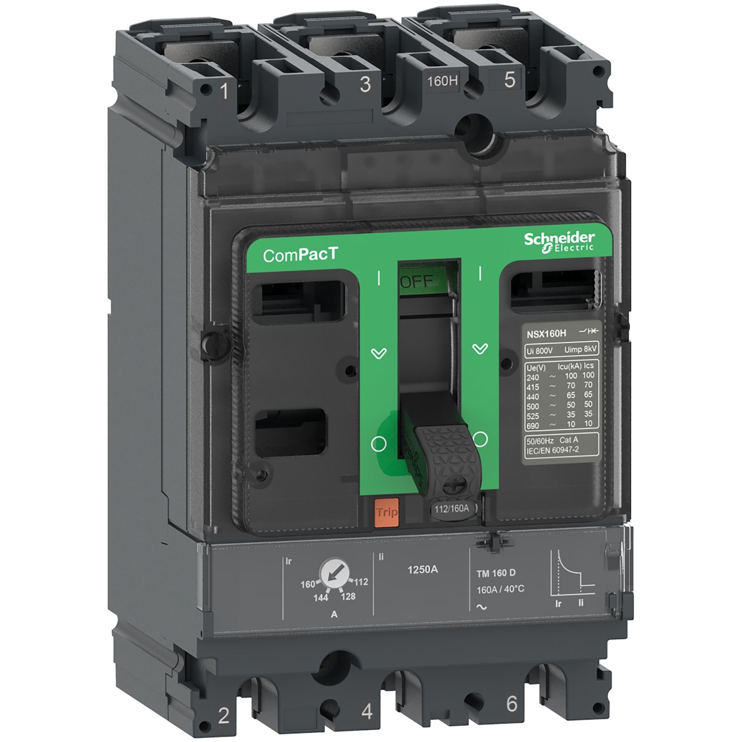 C16B3TM125 - DISJUNTOR NSX160B TM125D 3P3D - Mais Industrial