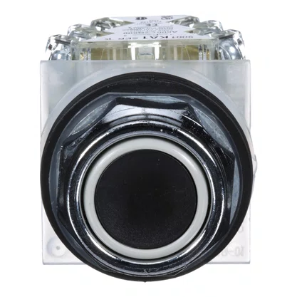9001KR1BH13 - BOTÃO Ø30MM METÁLICO RETORNO POR MOLA PRETO NA NF