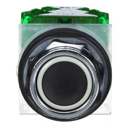 9001KR1BH5 - BOTÃO Ø30MM METÁLICO RETORNO POR MOLA PRETO NA