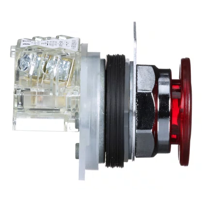 9001KR9RH13 - BOTÃO Ø30MM METÁLICO COGUMELO Ø41MM EMPURRARPUXAR VERMELHO NA NF