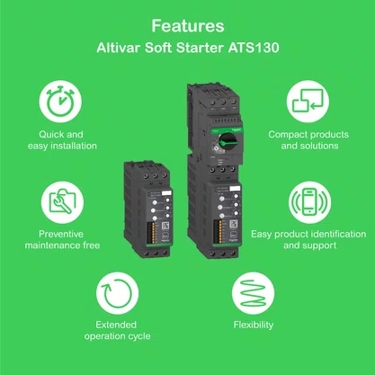 ATS130N2D80LT - ALTIVAR SOFT STARTER ATS130 80A 200 ATÉ 480V AC TENSÃO DE CONTROLE 24V DC SCHNEIDER