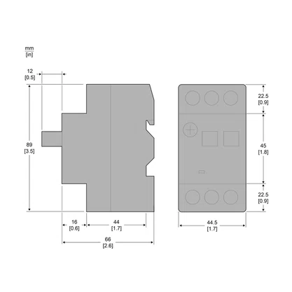 GZ1AN20 - BLOCO DE CONTATO AUXILIAR EASYPACT 1 NA + 1 NF TERMINAIS DE BRAÇADEIRAS