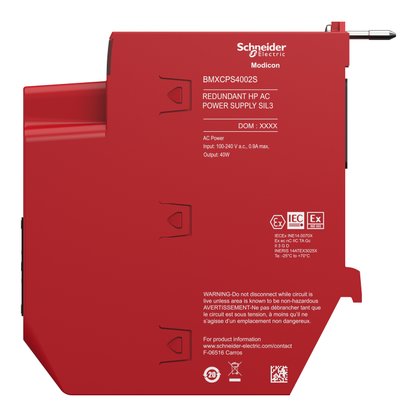 BMXCPS4002S - MÓDULO X80 FONTE DE ALIMENTAÇÃO REDUNDANTE SAFETY 100/240 VCA 40 W