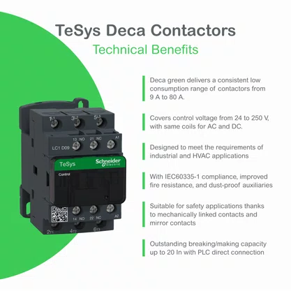 LC1D12FD - CONTATOR TESYS DECA 3P 12A AC-3 110V CC 50/60HZ 1NA+1NF