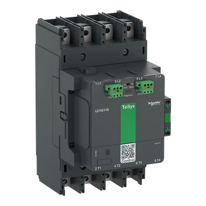 LC1G1154LSEA - CONTATOR DE ALTA POTÊNCIA TESYS GIGA 4 POLOS (4NA) AC3 <=440 V 115A VERSÃO A VANÇADA BOBINA CA CC DE 200  500 V