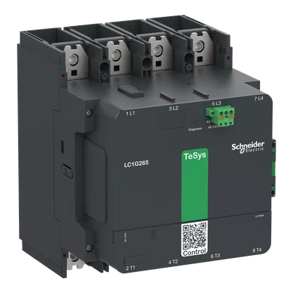 LC1G4004KUEN - CONTATOR DE ALTA POTÊNCIA TESYS GIGA 4 POLOS (4NA) AC3 <=440 V 400A BOBINA CA CC DE 100  250 V