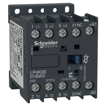 LP4K0901BW3 - CONTATOR TRIPOLAR TESYS K 9A 1NF 24 VCCBC