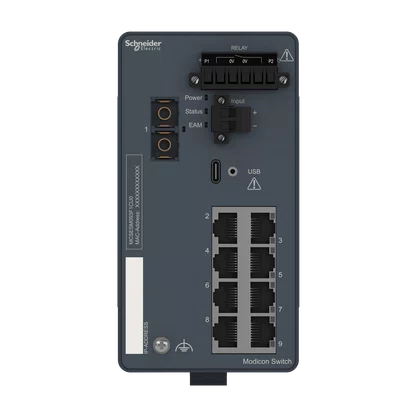 MCSESM093F1CU0 - MODICON MANAGED SWITCH 8 PORTS FOR COPPER  1 PORT FOR FIBER OPTIC MULTIMODE