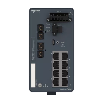 MCSESM103F2CS0 - MODICON MANAGED SWITCH 8 PORTS FOR COPPER  2 PORTS FOR FIBER OPTIC SINGLEMODE