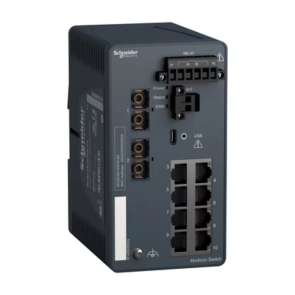 MCSESM103F2CS0 - MODICON MANAGED SWITCH 8 PORTS FOR COPPER  2 PORTS FOR FIBER OPTIC SINGLEMODE
