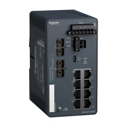 MCSESM103F2CU1 - SWITCH GERENCIÁVEL ESTENDIDO 8 PORTAS COBRE 2 PORTAS FIBRA ÓPTICA MULTIMODO
