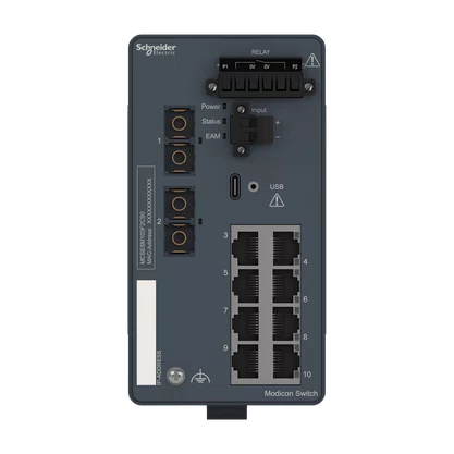 MCSESM103F2CU1 - SWITCH GERENCIÁVEL ESTENDIDO 8 PORTAS COBRE 2 PORTAS FIBRA ÓPTICA MULTIMODO