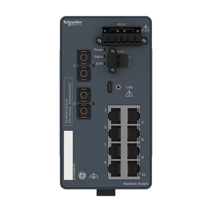 MCSESM103F2CU0 - MODICON MANAGED SWITCH 8 PORTS FOR COPPER  2 PORTS FOR FIBER OPTIC MULTIMODE