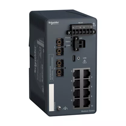 MCSESM103F2CU0 - MODICON MANAGED SWITCH 8 PORTS FOR COPPER  2 PORTS FOR FIBER OPTIC MULTIMODE
