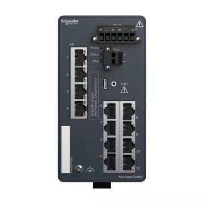 MCSESM123F23G0 - SWITCH GERENCIÁVEL PADRÃO 8 PORTAS COBRE + 4 PORTAS GIGABIT RJ45 SCHNEIDER