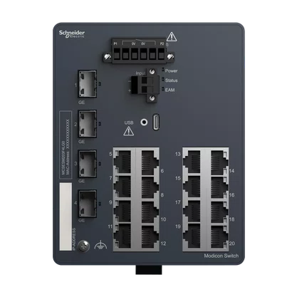 MCSESM203F4LG0 - MODICON MANAGED SWITCH 16 PORTS FOR COPPER  4 GIGABIT SFP