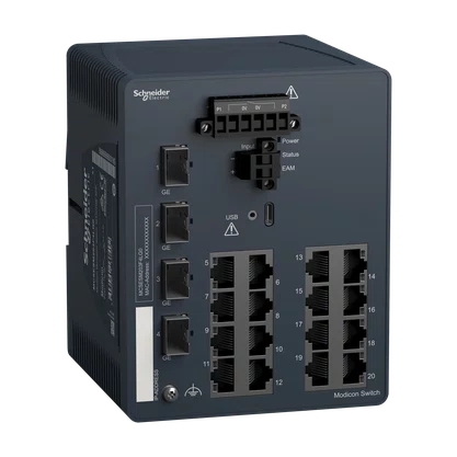 MCSESM203F4LG0 - MODICON MANAGED SWITCH 16 PORTS FOR COPPER  4 GIGABIT SFP