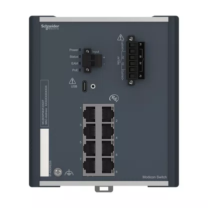 MCSESP083F23G0T - SWITCH GERENCIÁVEL POE POTÊNCIA OVER ETHERNET 8 PORTAS COBRE PARA TEMPERATURAS ELEVADAS SCHNEIDER
