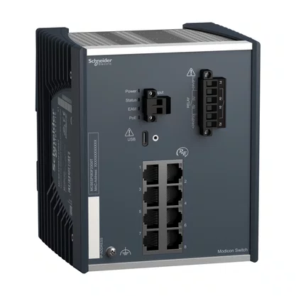 MCSESP083F23G0T - SWITCH GERENCIÁVEL POE POTÊNCIA OVER ETHERNET 8 PORTAS COBRE PARA TEMPERATURAS ELEVADAS SCHNEIDER