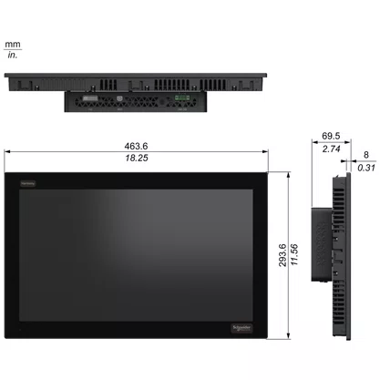 HMIFP6800WCD - MONITOR GRÁFICO INDUSTRIAL HARMONY FP6 DE 19" WIDE