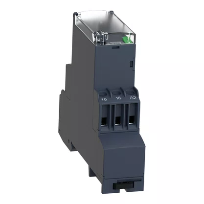 RE22R1AMR - RELÉ TEMPORIZADOR MODULAR 8A 1NAF 0 05S 300H FUNÇÃO DUPLA ATRASO NA ENERGIZAÇÃO 24 240VCA CC SCHNEIDER