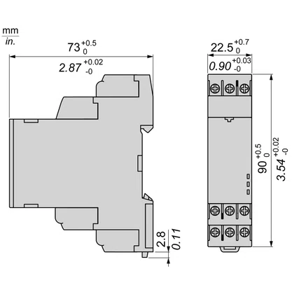 RE22R1MLMR - RELÉ TEMPORIZADOR MODULAR 8A 1NAF 0 05S 300H MULTIFUNÇÃO PULSOS ASSIMÉTRICOS 24 240VCA CC SCHNEIDER