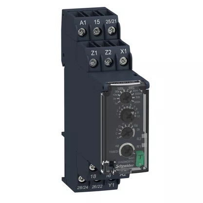 RE22R2MYMR - RELÉ TEMPORIZADOR MODULAR 8A 2NAF 0 05S 300H MULTIFUNÇÃO 24 240VCA CC SCHNEIDER