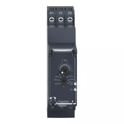 RE22R2QEMR - RELÉ TEMPORIZADOR MODULAR 8A 2NAF 0 3S 30S ESTRELA TRIÂNGULO SAÍDAS 1NA+1NF COM COMUNS DIFERENTES 24 240VCA CC SCHNEIDER
