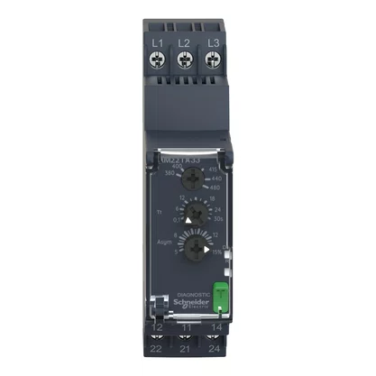 RM22TA33 - RELÉ DE CONTROLE E MEDIÇÃO DE REDES TRIFÁSICAS MULTIFUNÇÃO OFF DELAY (01  30S) 2NAF 8A 380  480VCA