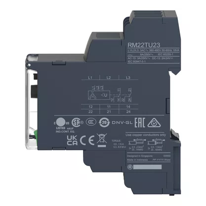 RM22TU23 - RELÉ DE CONTROLE E MEDIÇÃO DE REDES TRIFÁSICAS MULTIFUNÇÃO 2NAF 8A 380  480VCA