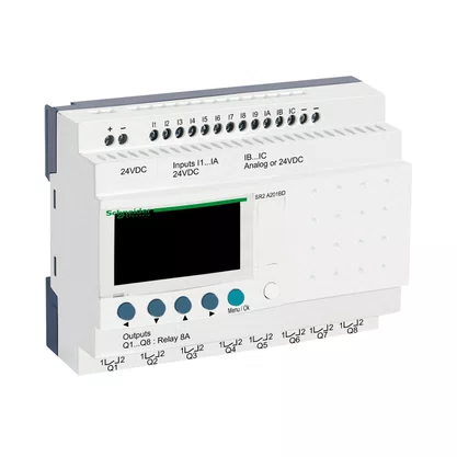 SR2A201BD - RELÉ PROGRAMÁVEL COMPACTO  COM DISPLAY  12 ENTRADAS 8 SAÍDAS  24 VDC