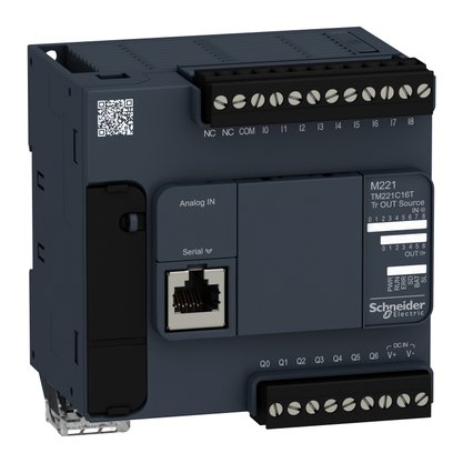 TM221C16T - CLP 9 ENTRADAS  7 SAÍDAS DIGITAIS SAÍDAS SOURCE (PNP) MODBUS RTU ASCII 24 VDC