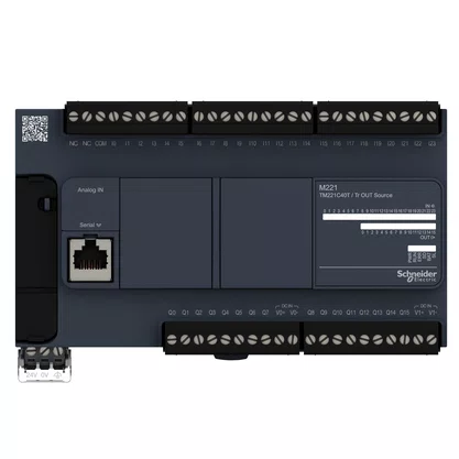 TM221C40T - CLP 24 ENTRADAS  16 SAÍDAS DIGITAIS SAÍDAS SOURCE (PNP) MODBUS RTU ASCII 24 VDC