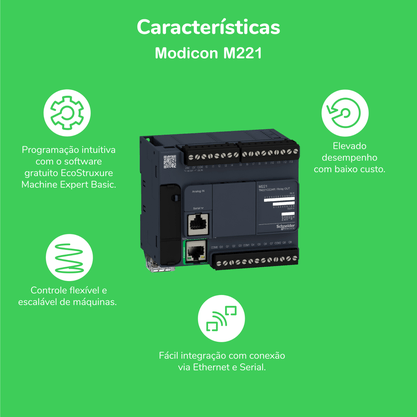 TM221CE40R - CONTROLADOR LOGICO PROGRAMAVEL M221 40IO