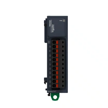 TM3AQ4G - MÓDULO DE SAÍDAS ANALÓGICAS 4 SAÍDAS 12BITS 24 VDC TENSÃO E CORRENTE TERMINAL MOLA