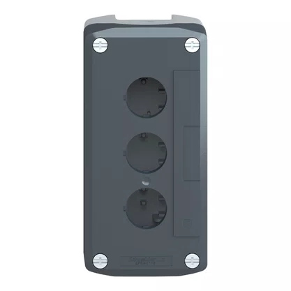XALD03 - BOTOEIRA DE COMANDO 3 FUROS Ø22MM VAZIA CINZA PARA BOTÃO MODULAR