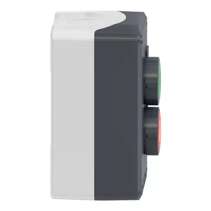 XALD213 - BOTOEIRA DE COMANDO Ø22MM CINZA 2 BOTÕES VERDE "L" NA VERMELHO "O" NF