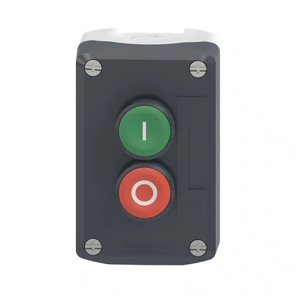 XALD213 - BOTOEIRA DE COMANDO Ø22MM CINZA 2 BOTÕES VERDE "L" NA VERMELHO "O" NF