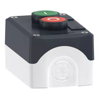 XALD213 - BOTOEIRA DE COMANDO Ø22MM CINZA 2 BOTÕES VERDE "L" NA VERMELHO "O" NF