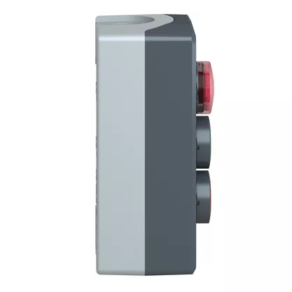 XALD363M - BOTOEIRA DE COMANDO Ø22MM CINZA 2 BOTÕES VERDE "I" NA VERMELHO "O" NF  1 SINALIZADOR VERMELHO 230VCA