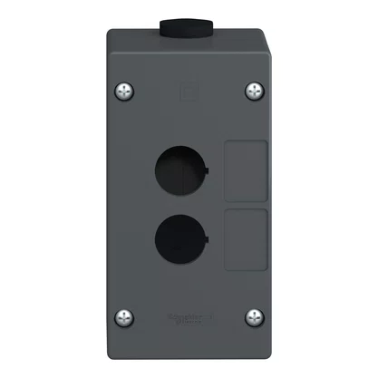 XALG02 - BOTOEIRA DE COMANDO 2 FUROS Ø22MM VAZIA CINZA PARA AMBIENTES HOSTIS