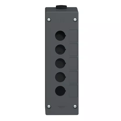 XALG05 - BOTOEIRA DE COMANDO 5 FUROS Ø22MM VAZIA CINZA PARA AMBIENTES HOSTIS