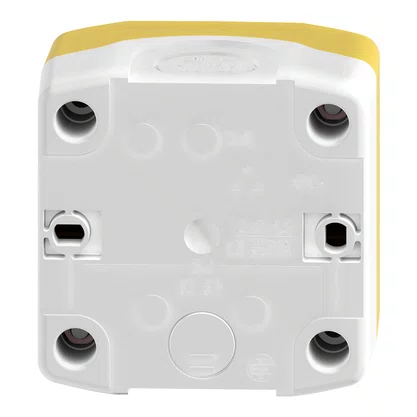 XALK178G - BOTOEIRA DE COMANDO Ø22MM PLÁSTICA AMARELA BOTÃO DE EMERGÊNCIA VERMELHO GIRAR PARA DESTRAVAR 2NA NF