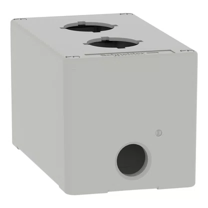 XAPD2602 - BOTOEIRA METÁLICA VAZIA Ø30MM CINZA 2 FUROS 80X130X77MM
