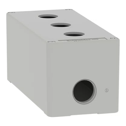 XAPD3503 - BOTOEIRA METÁLICA VAZIA Ø22MM CINZA 3 FUROS 80X175X77MM