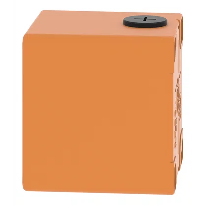 XAPO1501 - BOTOEIRA METÁLICA VAZIA Ø22MM LARANJA 1 FURO 80X80X77MM
