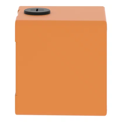 XAPO1501 - BOTOEIRA METÁLICA VAZIA Ø22MM LARANJA 1 FURO 80X80X77MM