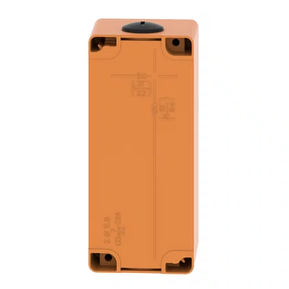 XAPO3504 - BOTOEIRA METÁLICA VAZIA Ø22MM LARANJA 4 FUROS 80X175X77MM
