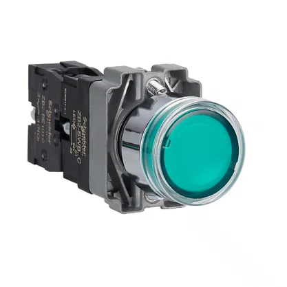 XB2BW33B1C - BOTÃO LUMINOSO Ø22MM METÁLICO RETORNO POR MOLA VERDE NA 24VCA CC